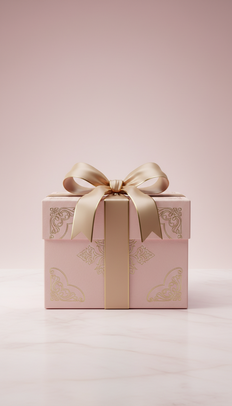 Blush Pink Gift Box with Gold Foiling