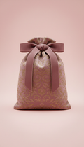 Mauve Velvet Ribboned Gift Bag with Embossed Detail